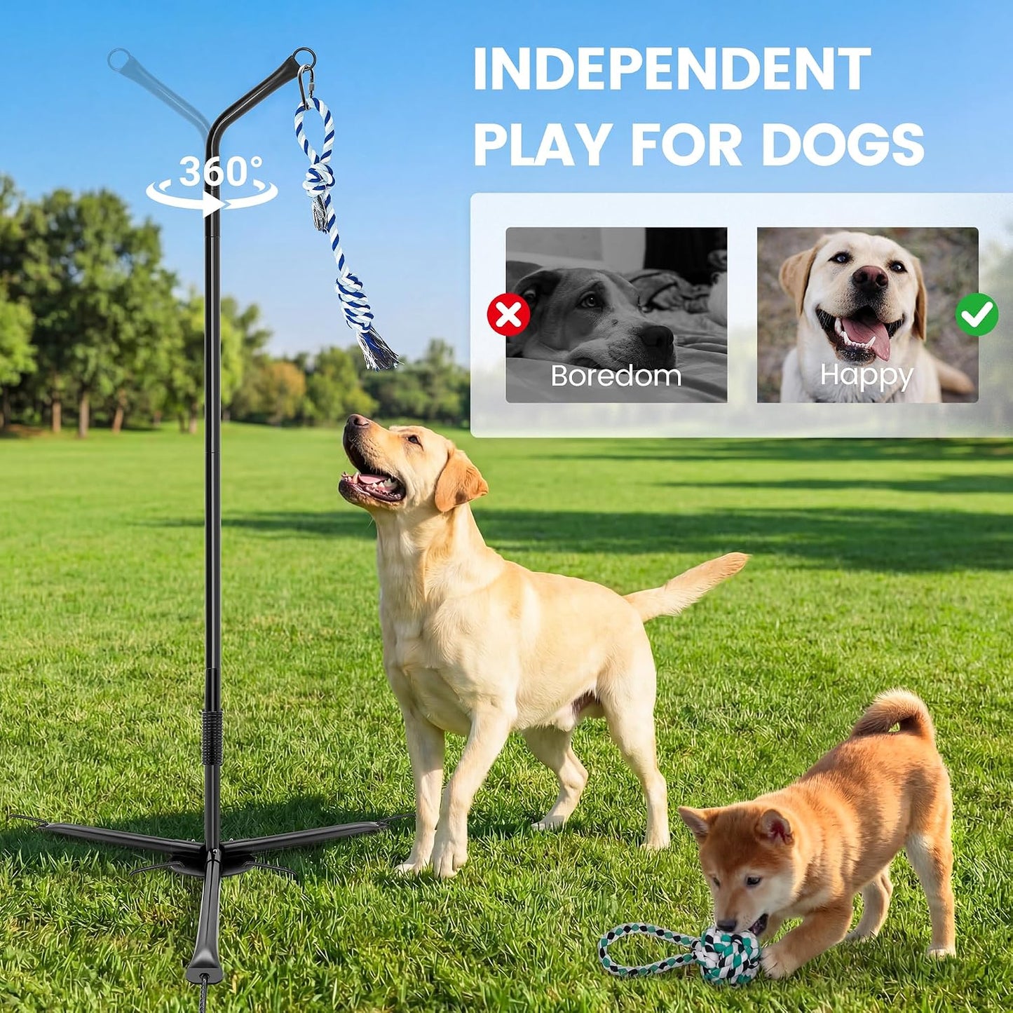 Estante de juguete para perros con correa para exteriores, 25 a 68...