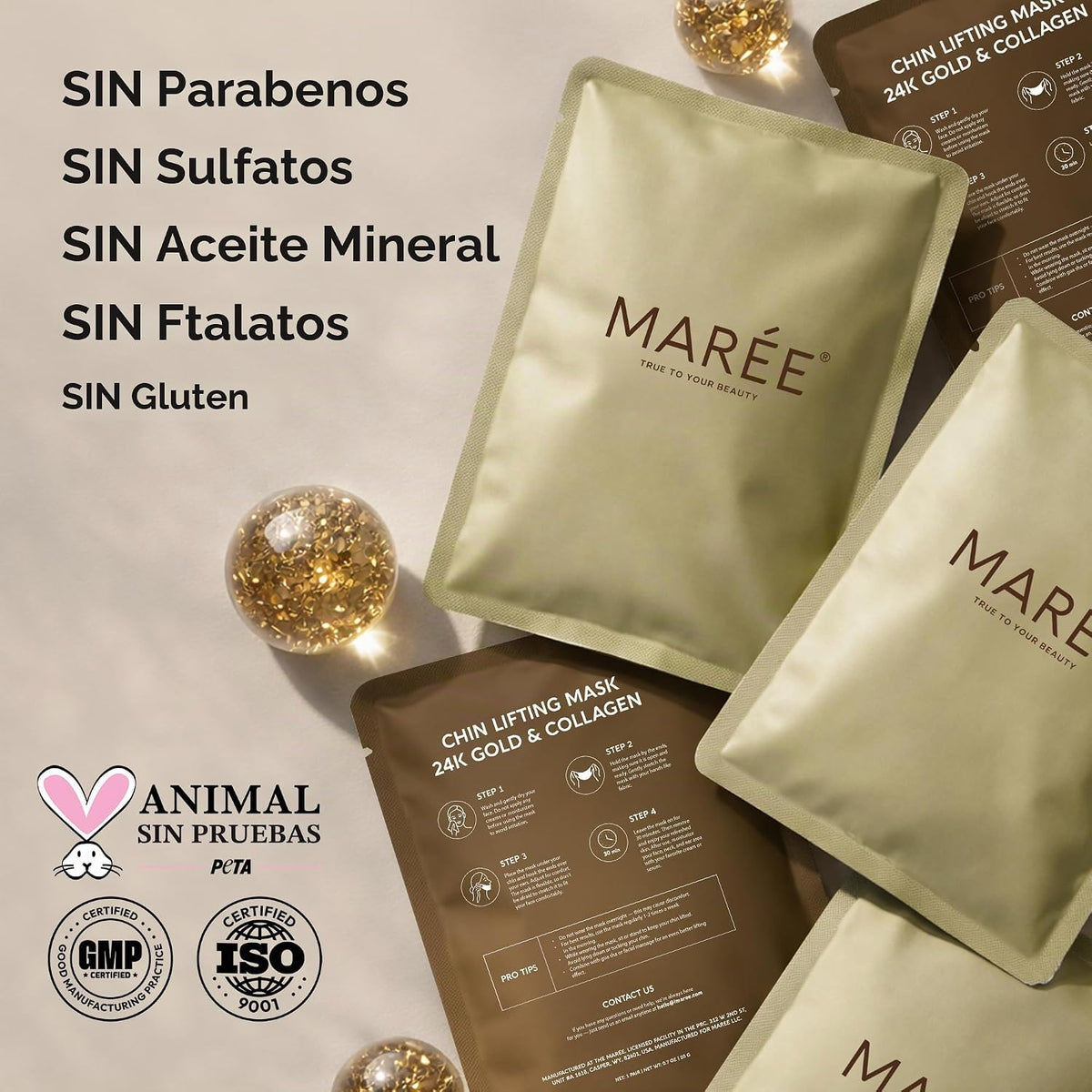 MAREE Máscara de elevación de línea V con correa de barbilla, másca...