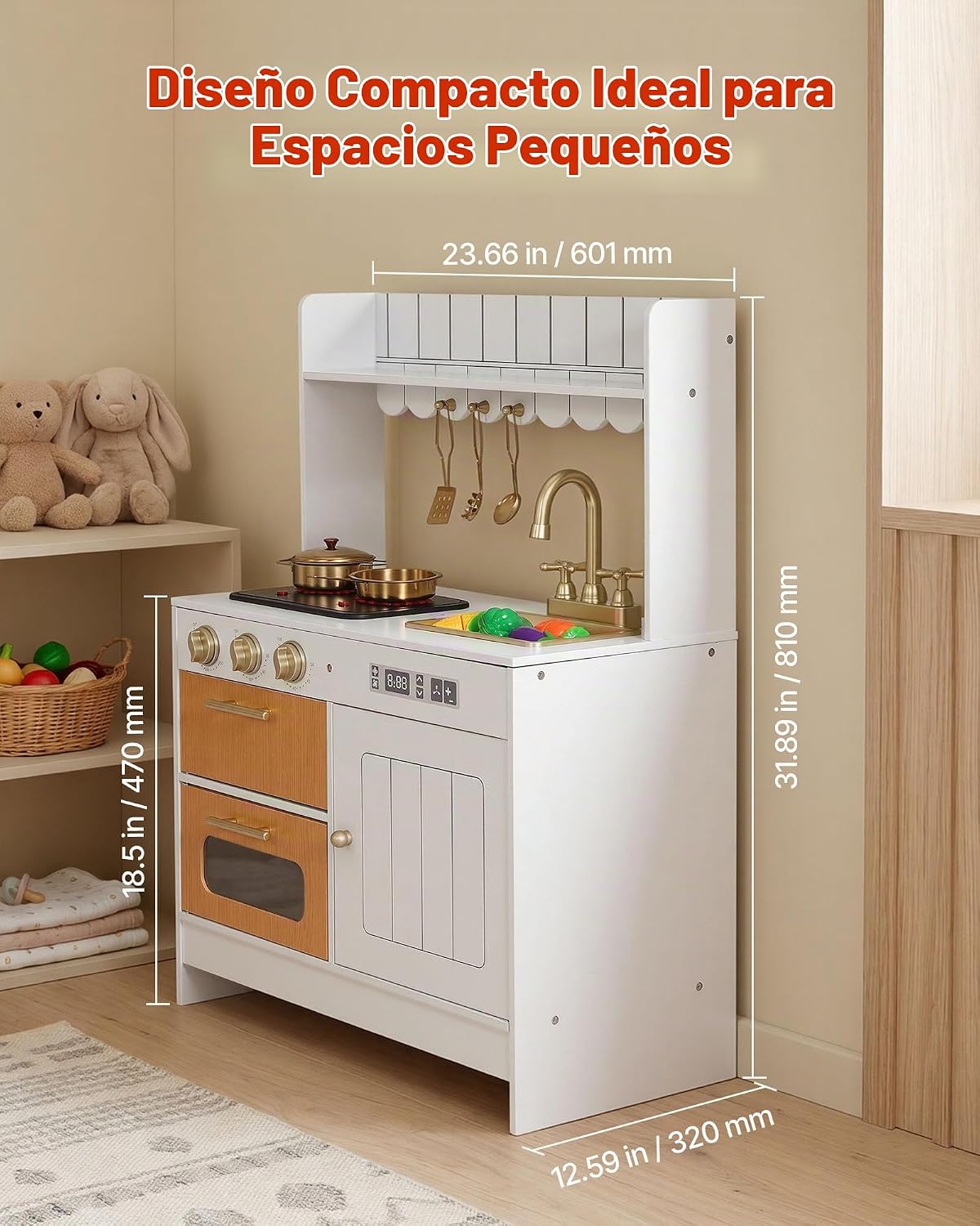 VEVOR Juego de cocina para niños, juego de cocina de madera para ni...