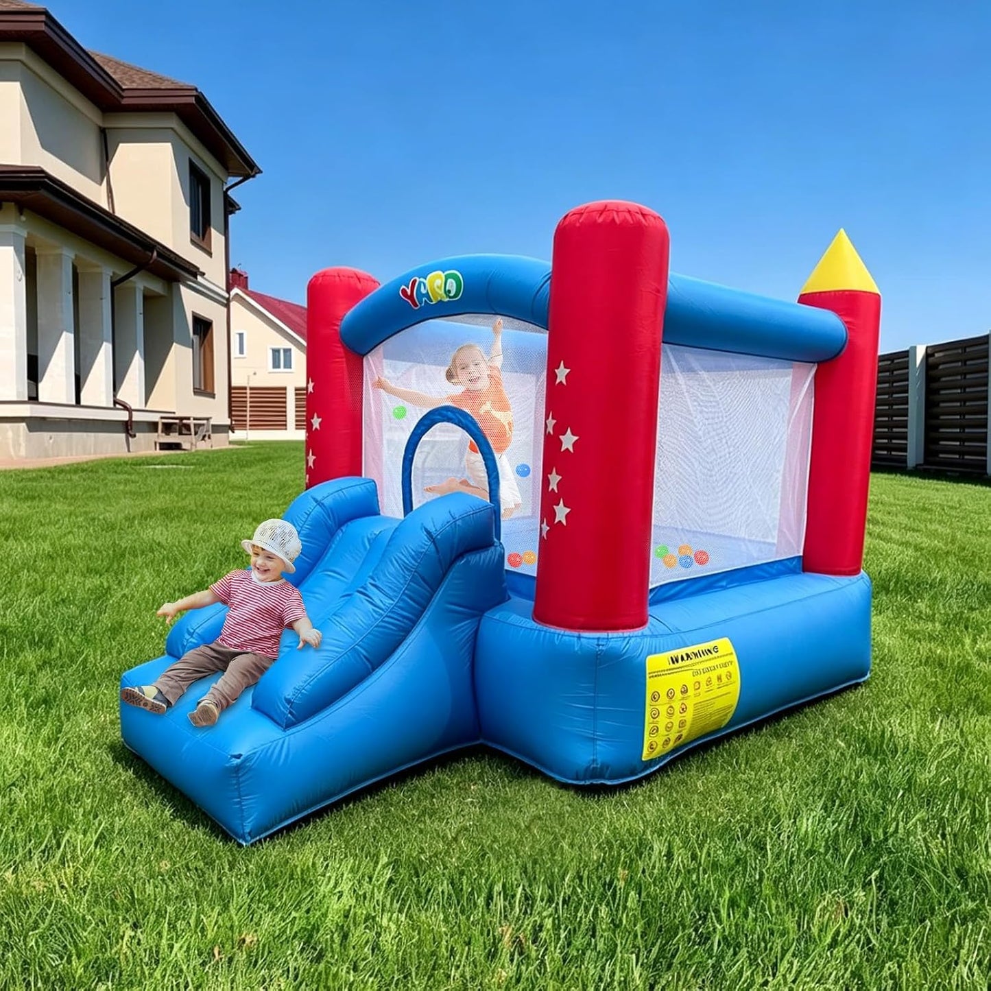 YARD Castillo inflable con tobogán para niños, actividades para el...