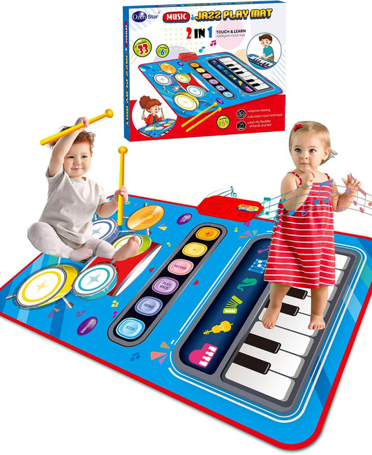 Juguetes para niños de 1 año, tapete musical para bebé con piano y...