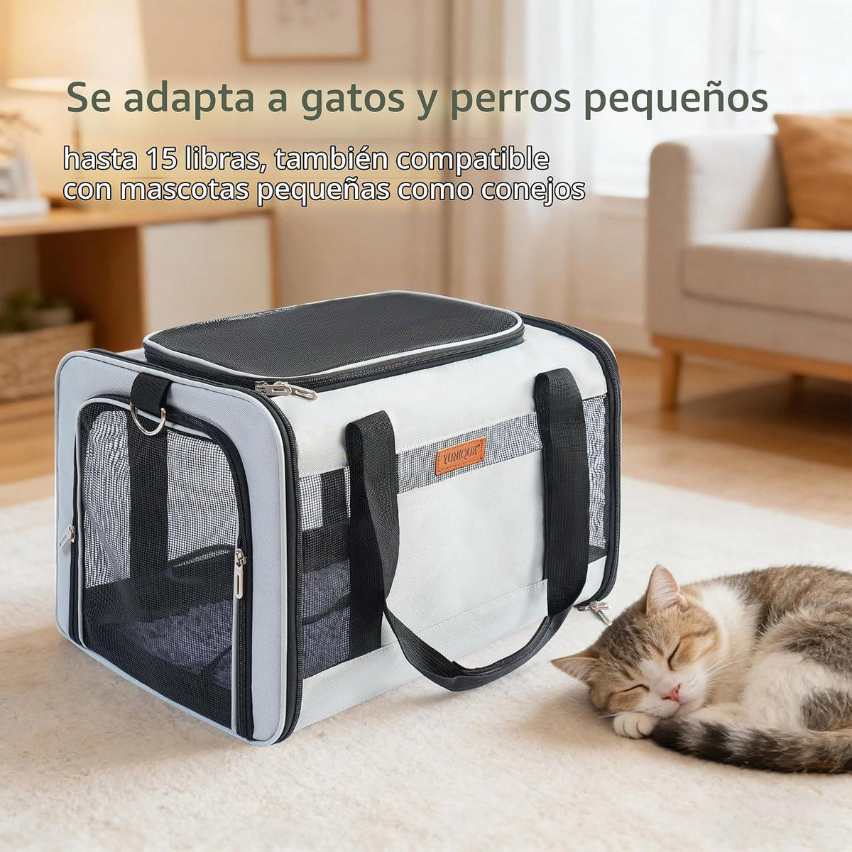YUNIQUE Transportador de gatos y perros de lados suaves para mascot...