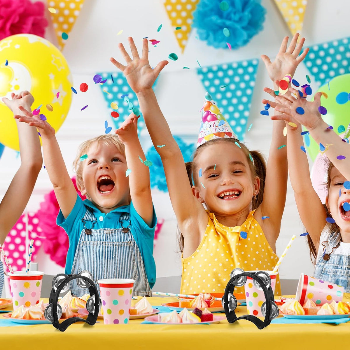 Yeshone Paquete de 30 Panderetas para Niños Adultos Tamborines Inst...