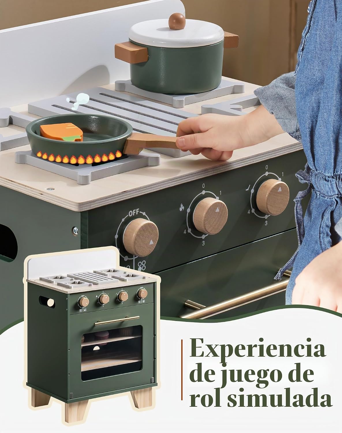 ROBOTIME Horno de Juguete de Madera Juego de Cocina de Juego, Juego...