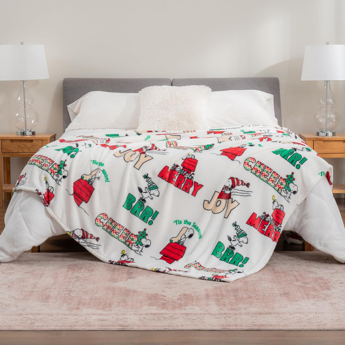 Berkshire Blanket Manta de felpa de Snoopy con personajes encantado...