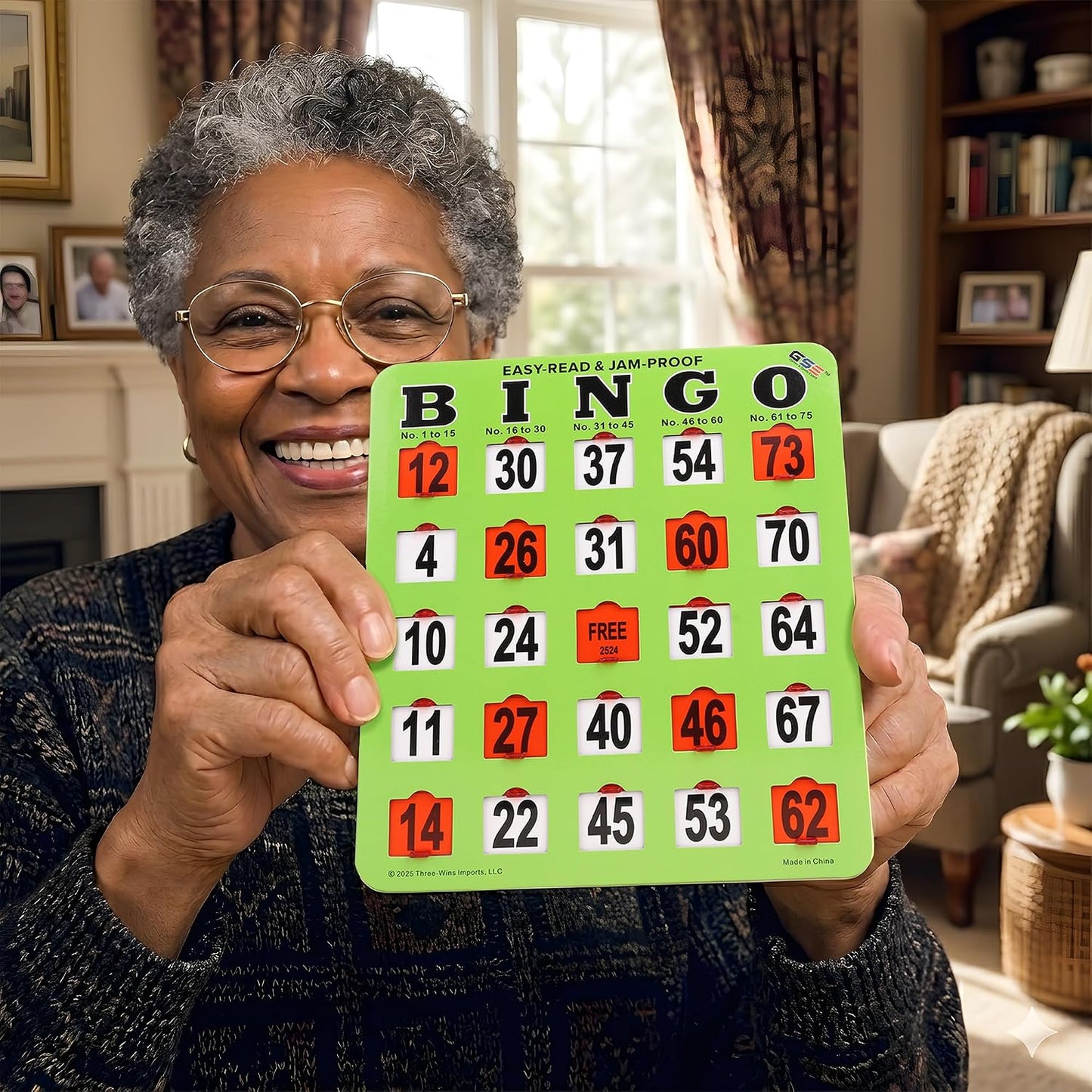 GSE Games &amp; Sports Expert Tarjetas de bingo verdes Jumbo Shutte...
