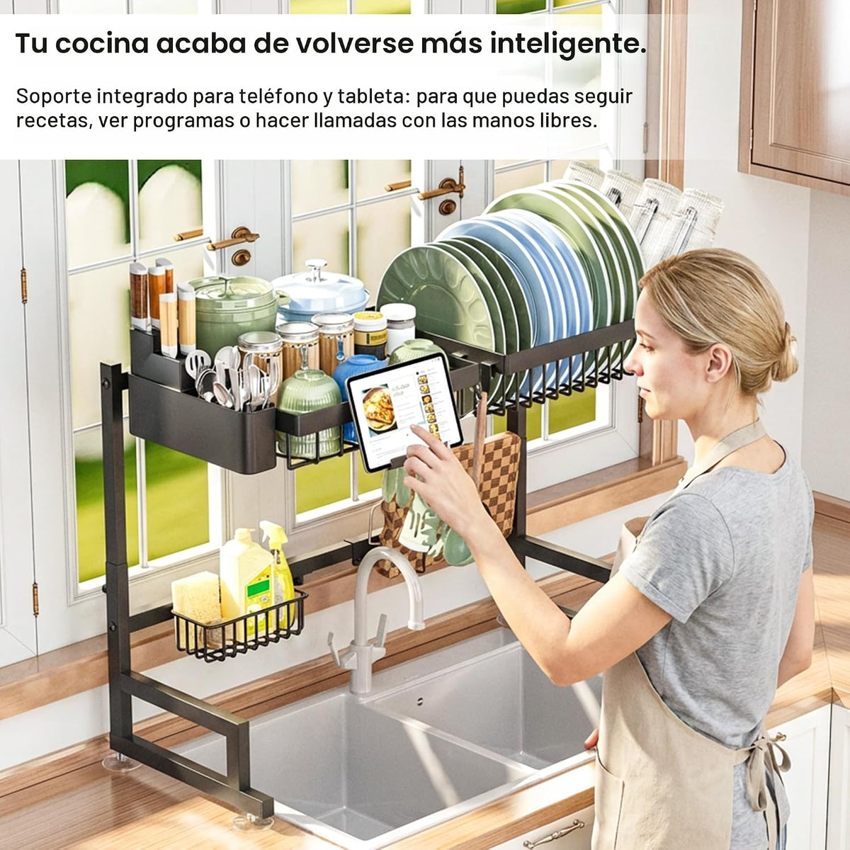 ADBIU - Escurridor de platos sobre el fregadero (Altura y longitud...