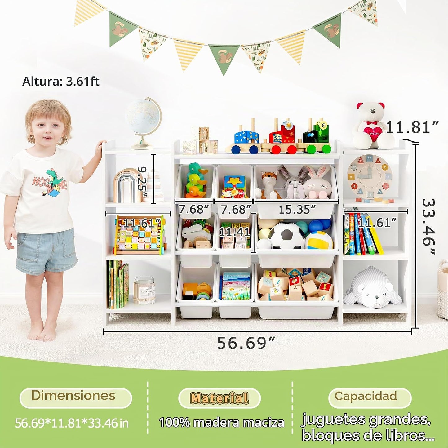 MallBest Estante organizador de almacenamiento de juguetes para niñ...
