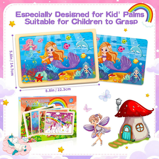 Rompecabezas para niños de 4 a 6 años, unicornio, princesa, hada, s...