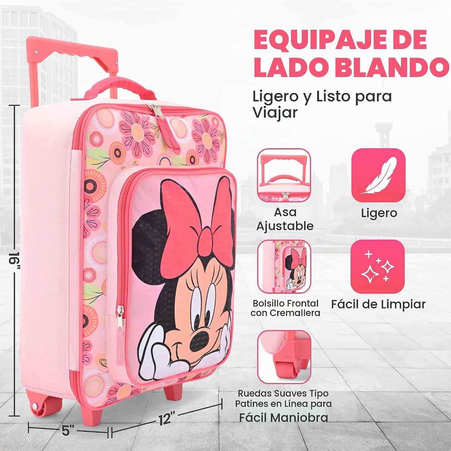 Fast Forward Equipaje para Niños de 16" Lado Suave con Ruedas M...