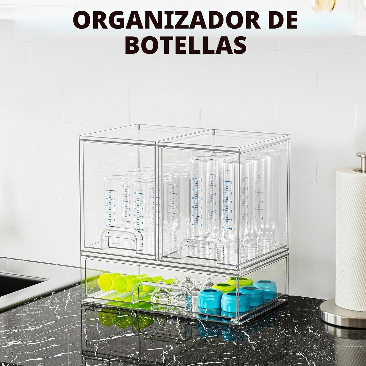 SpaceAid Organizador de almacenamiento de botellas para bebé, conte...