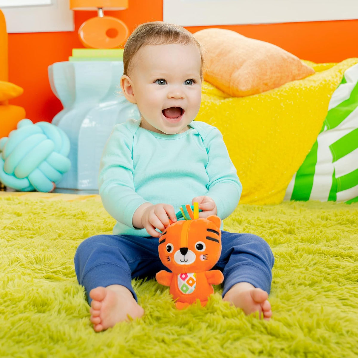 Bright Starts Jingle Joy - Juguete de alcance y sonajero para coche...