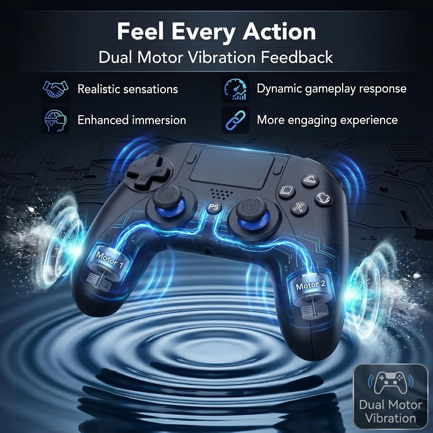 XENTRO Mando Inalámbrico Compatible con PS5, Mando Gaming Bluetooth...