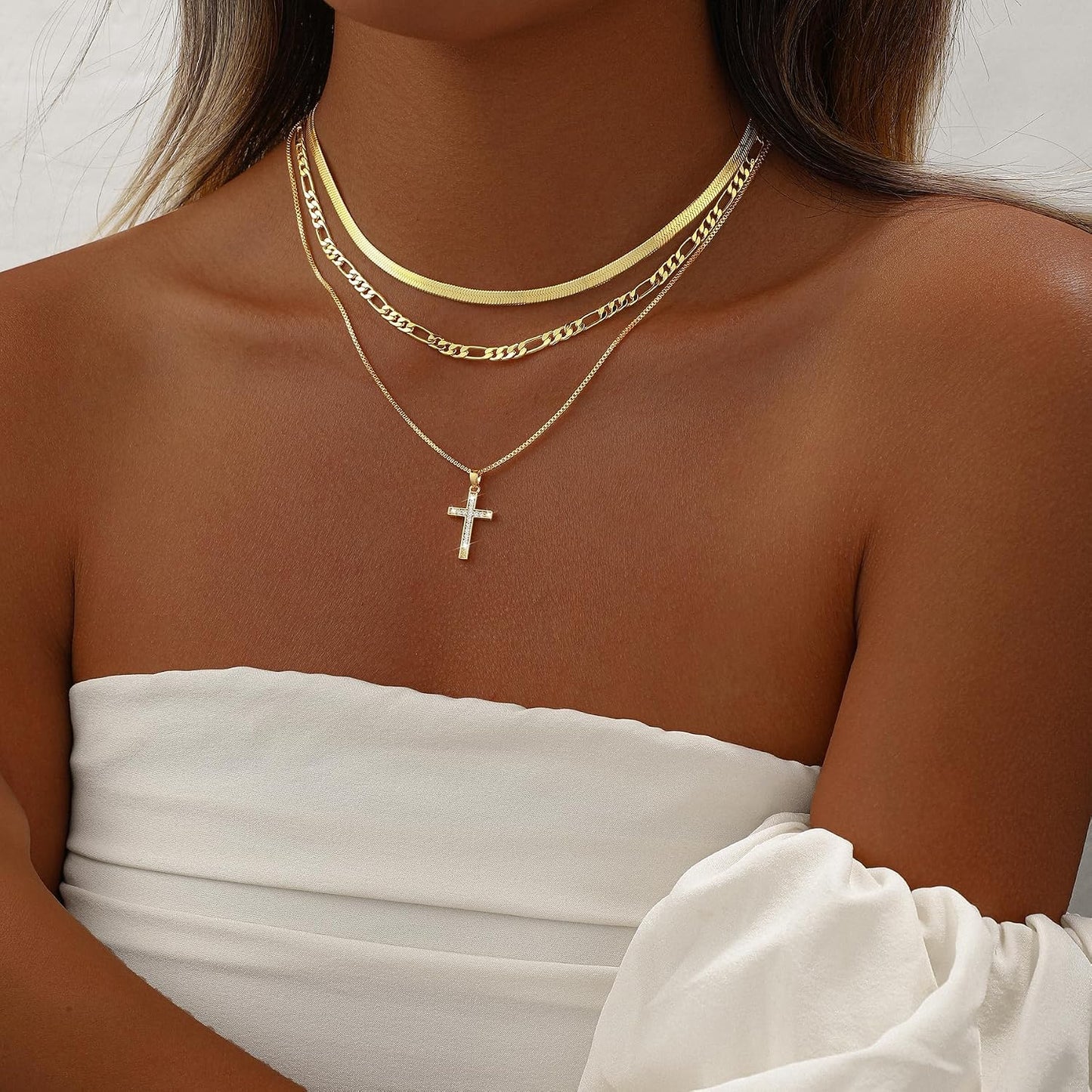 Remmocy Collar de Oro para Mujer Chapado en Oro de 14K Collar de Ba...