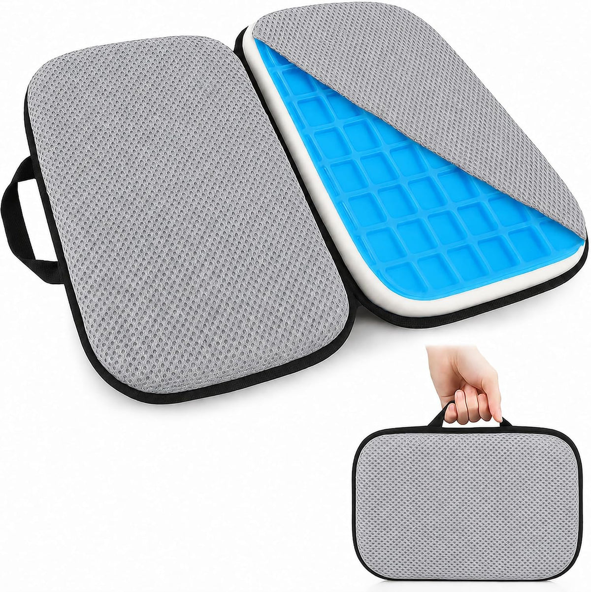 Sojoy Cojín de asiento de gel plegable 3 en 1 con cojín de asiento...