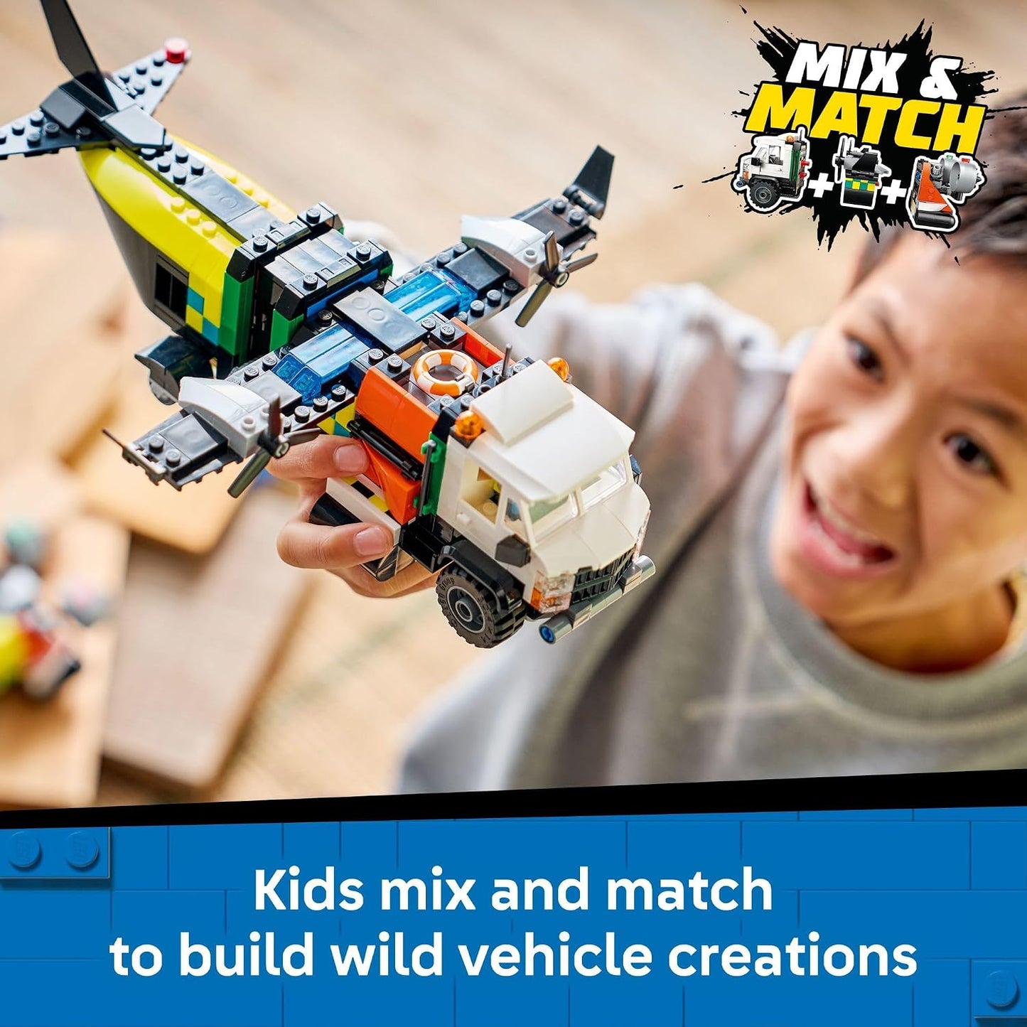 LEGO City Airplane, Service Truck &amp; Hovercraft Remix Juguete de...