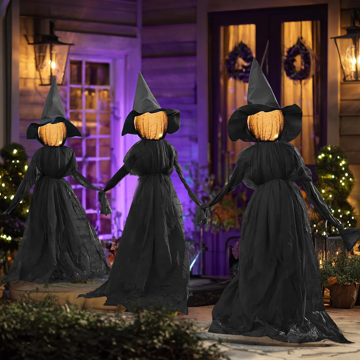 Hourleey - Decoraciones de Halloween para exteriores, paquete de 3...
