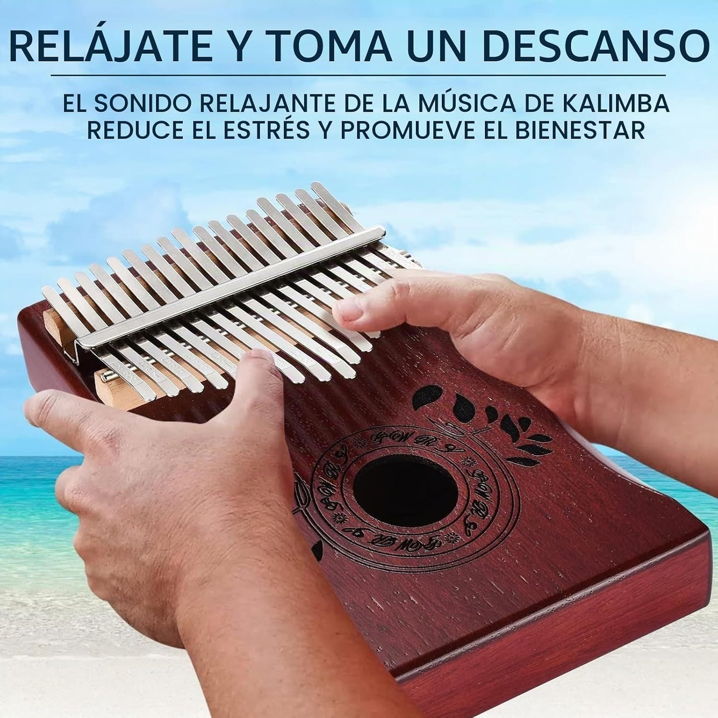 UNOKKI Piano de pulgar Kalimba de 17 teclas, relleno de calcetines...