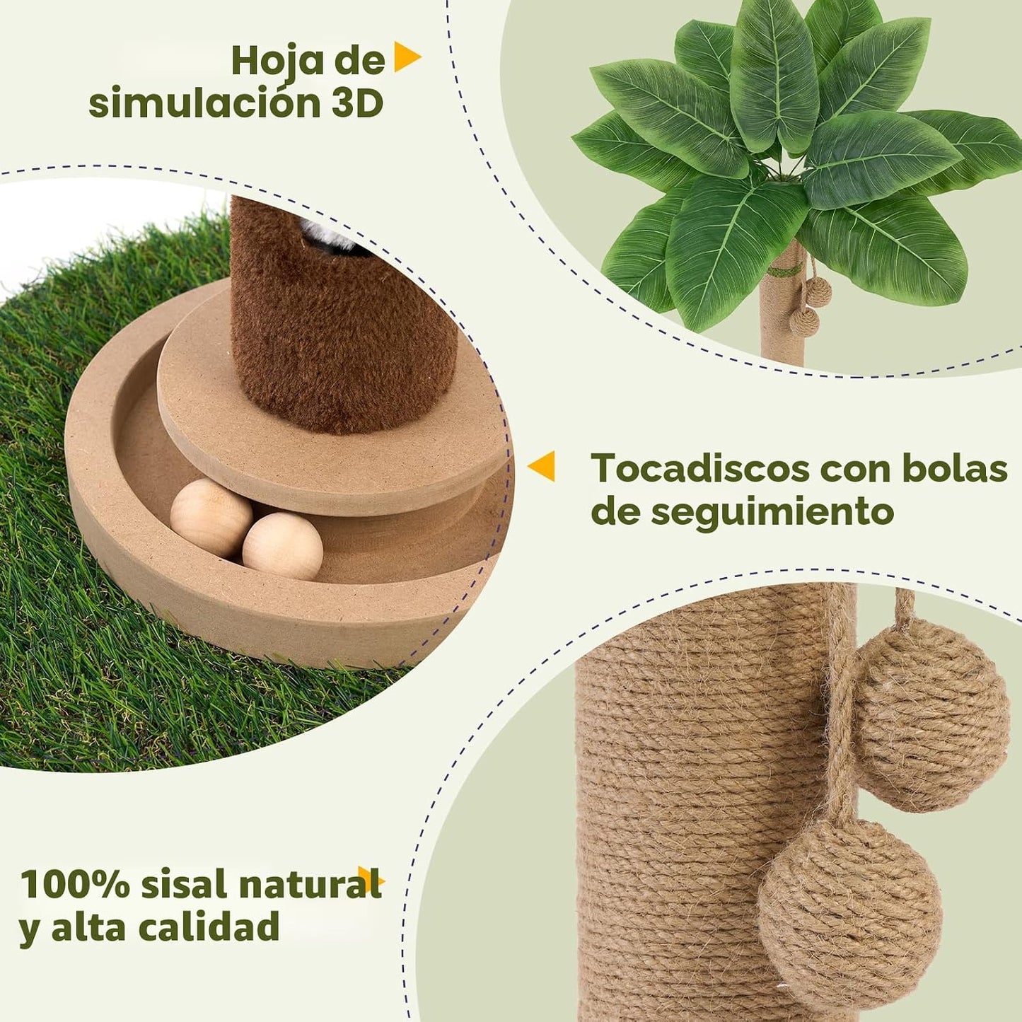 Woochpet Poste rascador para gatos de 35 pulgadas de alto, torre ra...