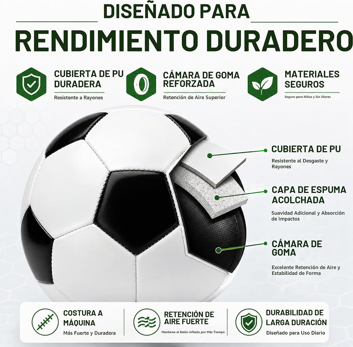 Balón de fútbol de tamaño 2\/3\/4\/5 con bomba y bolsa, pelota desi...