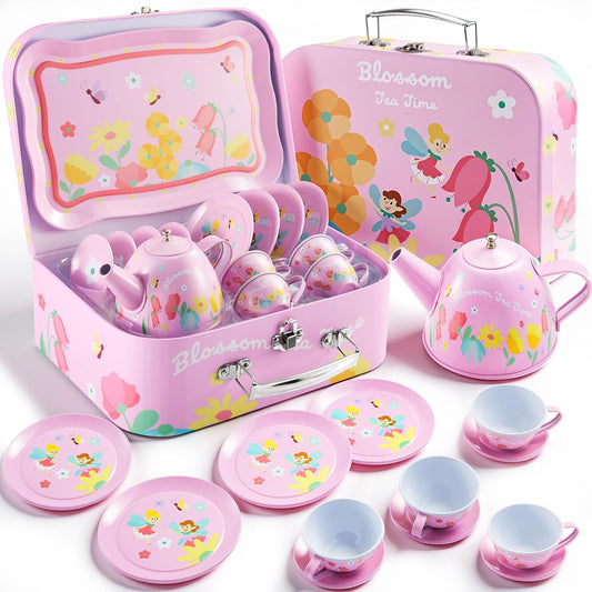 JOYIN - Juego de té de flores de hadas para niñas pequeñas, juego d...