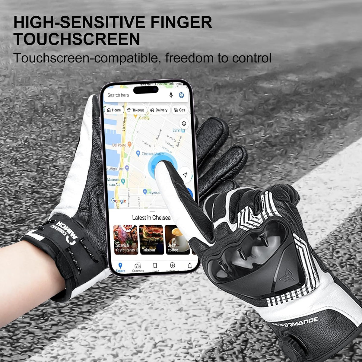 DUHAN Guantes de cuero para motocicleta para hombre/mujer, guantes...