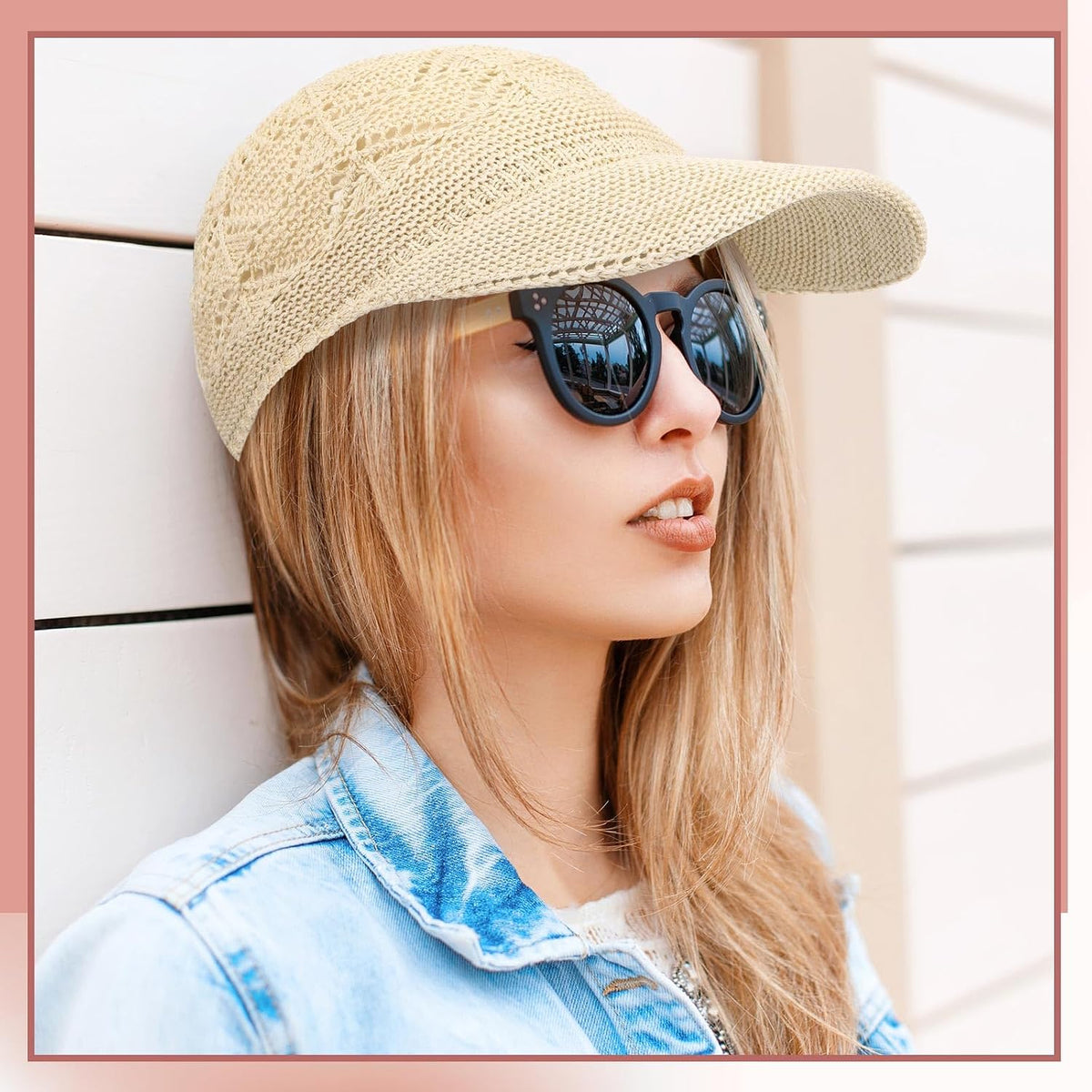 Hercicy 2 gorras de béisbol de malla tejida para mujer, gorra de ca...