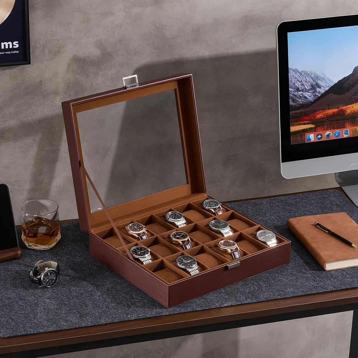 ProCase Caja de Reloj para Hombres, Organizador de Caja de Reloj de...