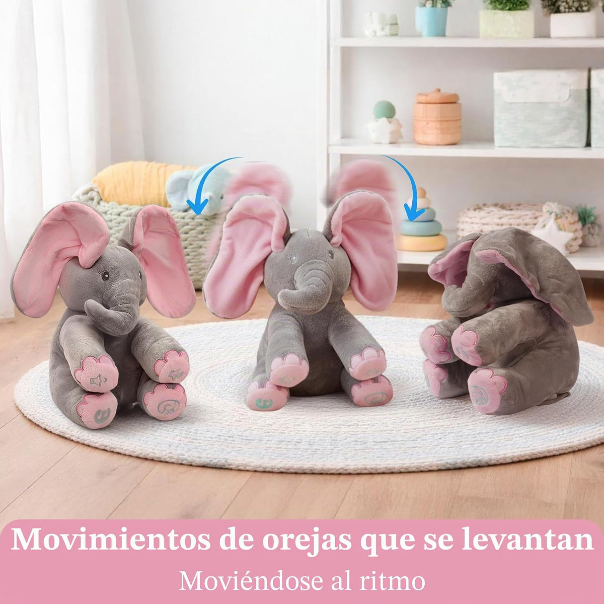 Dimple Kaia Elefante de Peluche Animado - Elefante Rosa de Peluche...