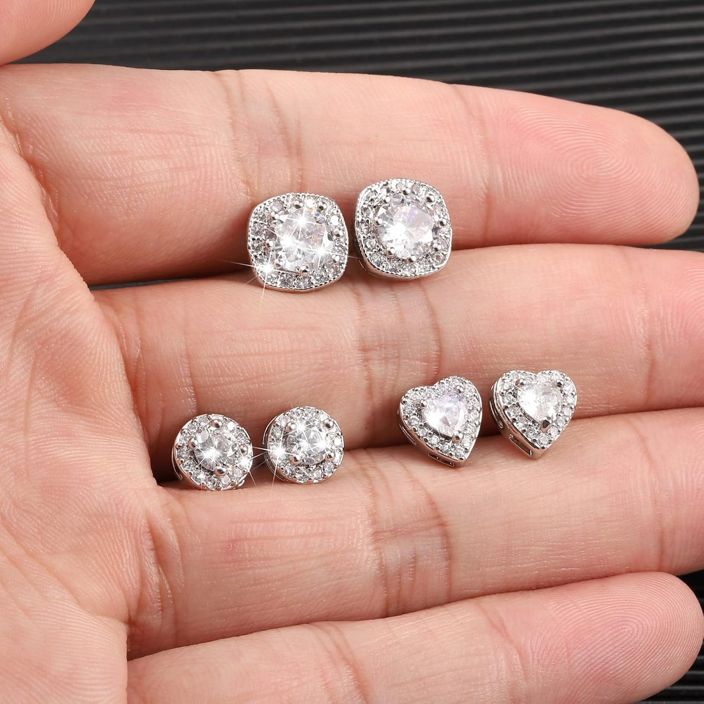 ALEXCRAFT Aretes de tuerca de plata de ley para mujeres y niñas, ci...