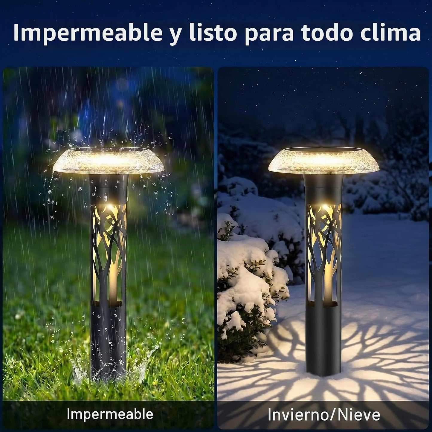 Eyrosa Luces solares de camino, grandes luces de acero inoxidable p...