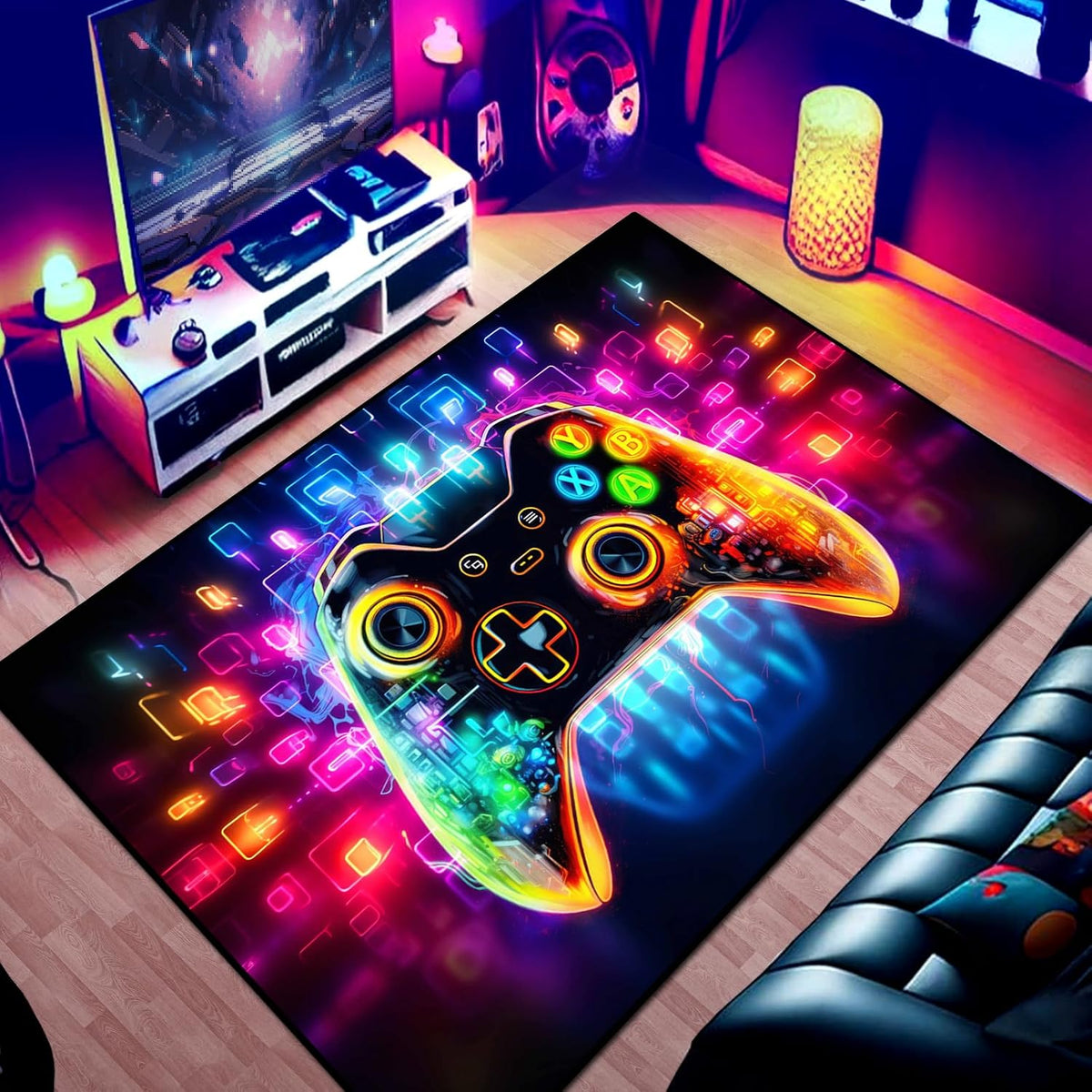 Alfombra de área de juegos para adolescentes, tapete transparente d...