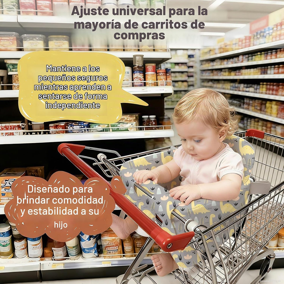 Funda acolchada para carrito de compras para bebés y niños pequeños...