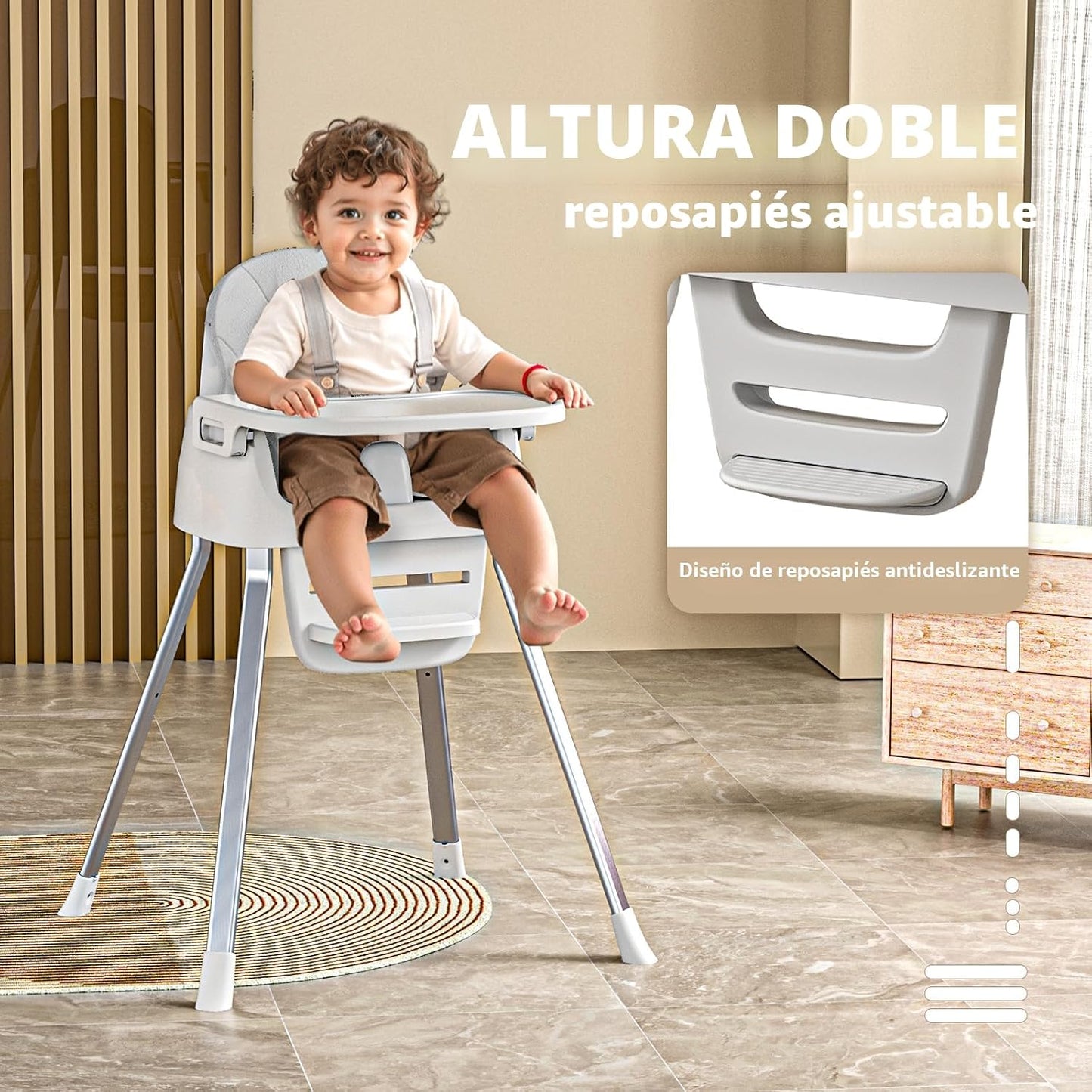 CheerKid Silla alta 3 en 1 para bebés para meses y niños pequeños,...