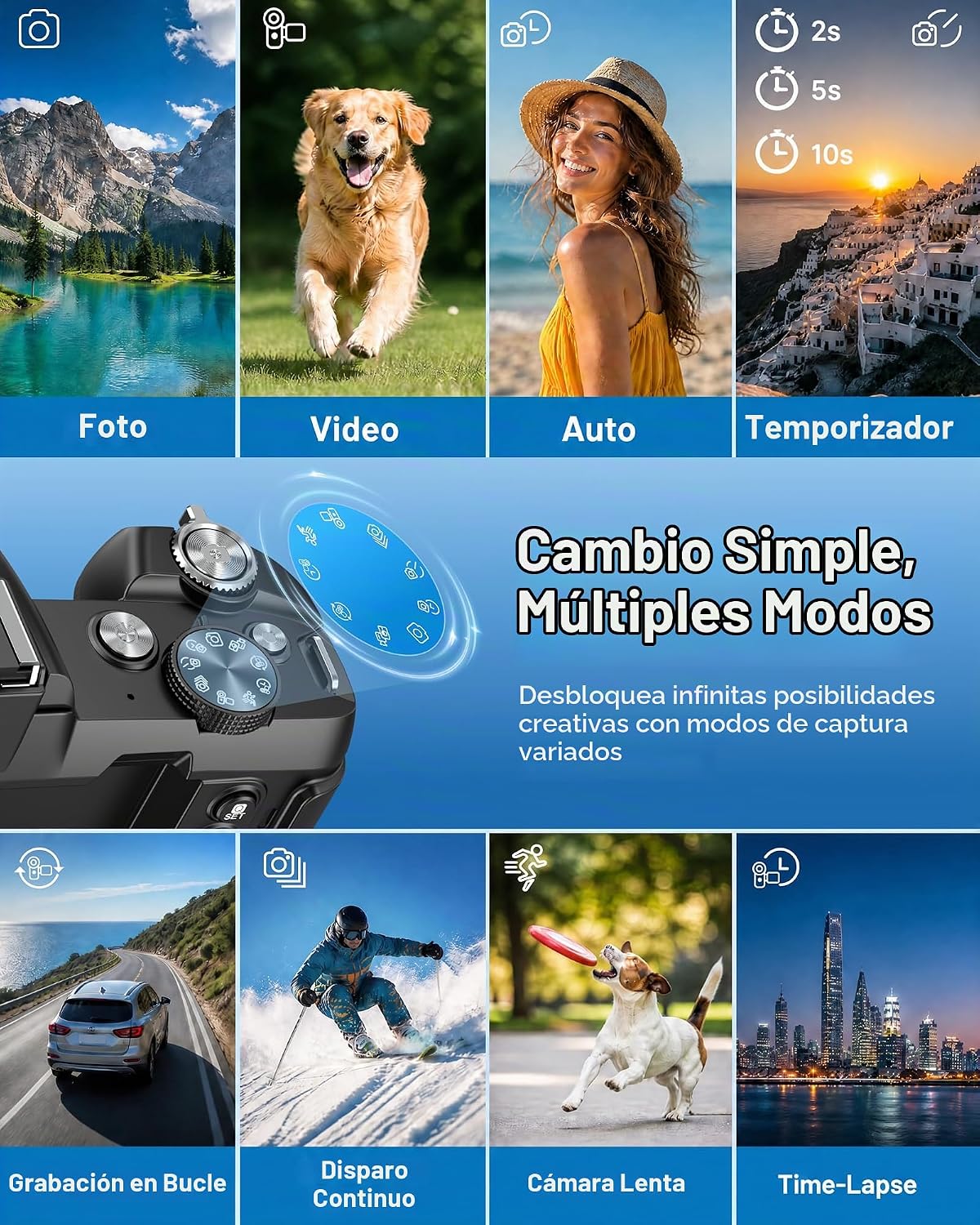 Cámaras digitales 5K para fotografía \u2013 Foco automático rápido...