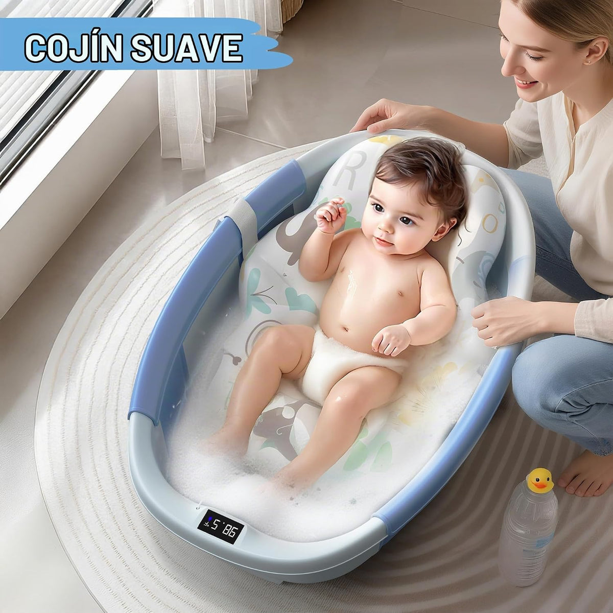 TOSGN Bañera plegable para bebé, 3 segundos para instalar, bañera p...