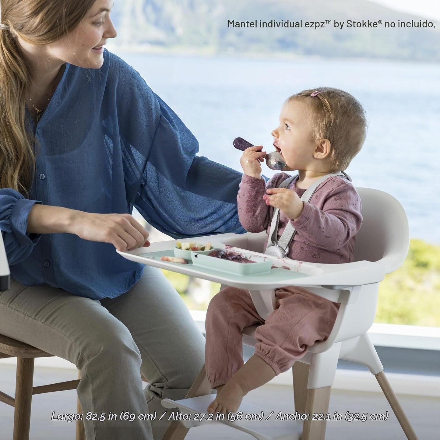 Stokke Clikk - Silla alta (gris nube) + bolsa de viaje (gris) - Sil...