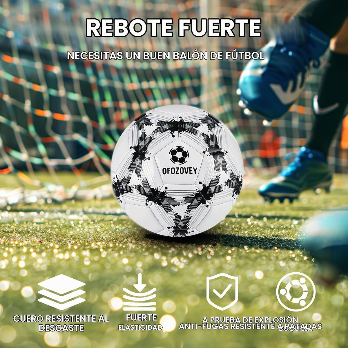 OFOZOVEY Balón de fútbol tamaño 3, 4, 5, paquete de dos, fútbol clá...