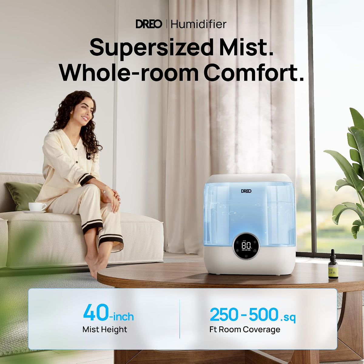 DREO Humidificadores para dormitorio, humidificador de niebla fría...