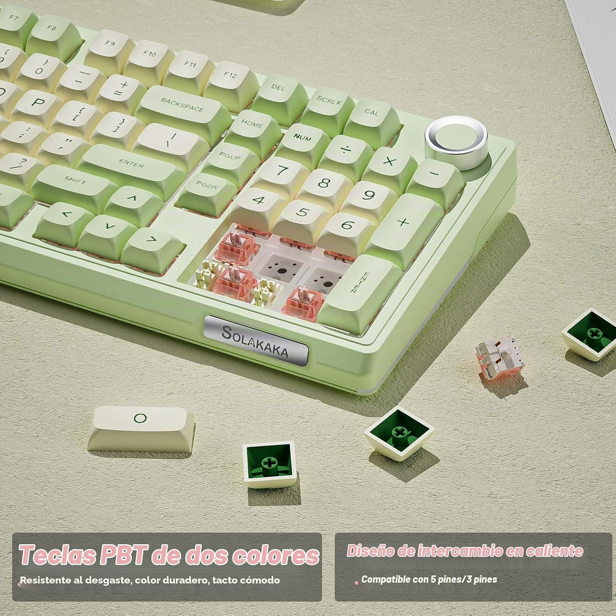 SOLAKAKA KI99 Pro - Teclado mecánico inalámbrico con interruptor si...