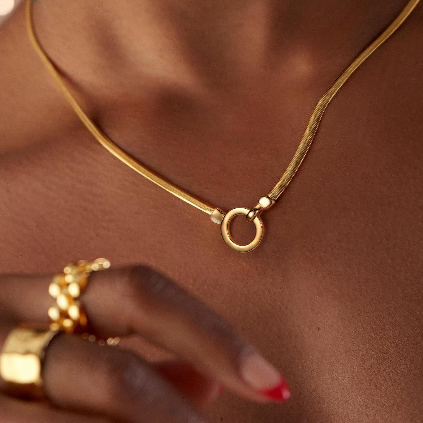 AllenCOCO - Collar de oro delicado para mujer, collares lindos y de...