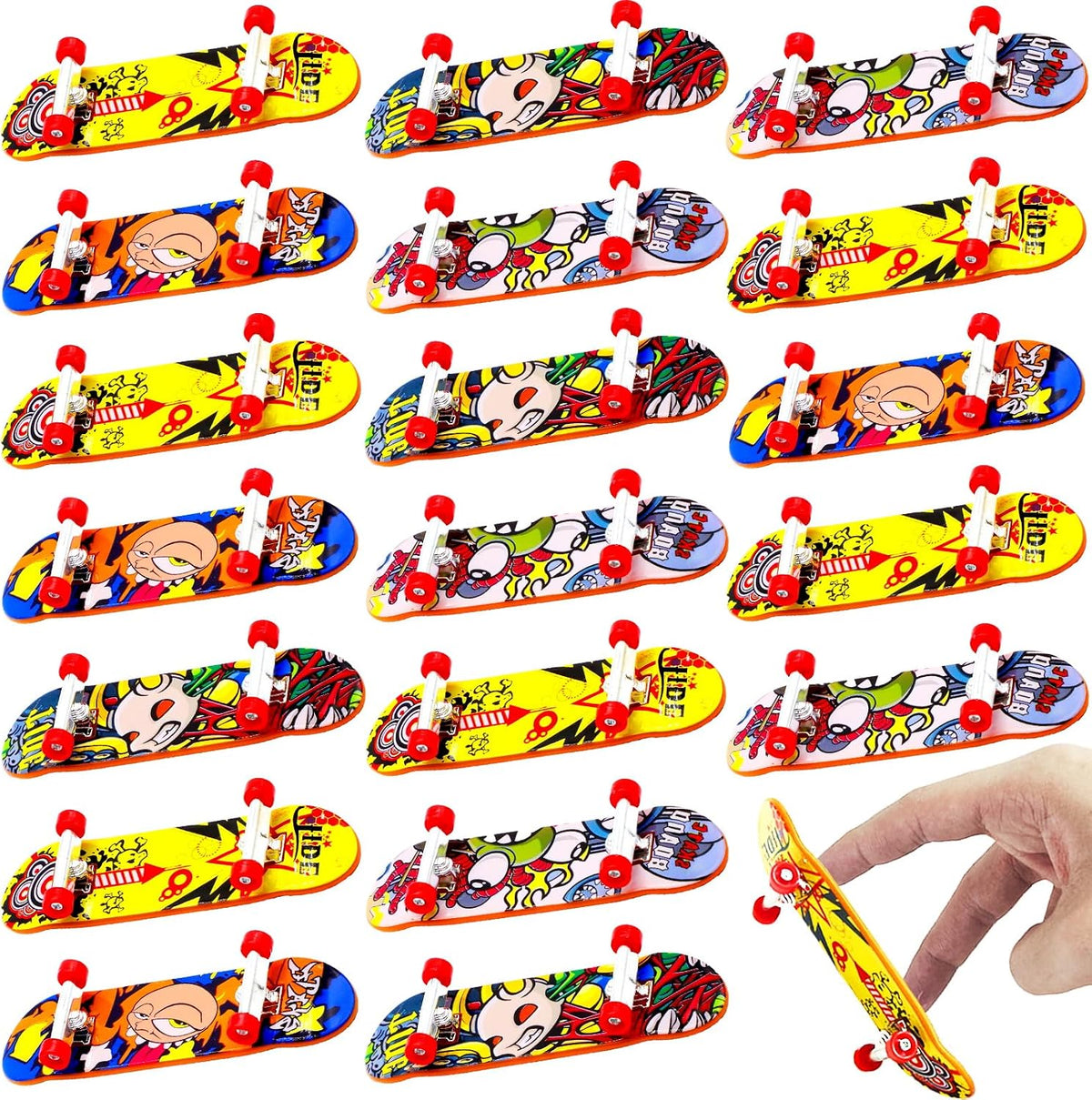 AMENON Paquete de 28 patinetas de dedos para niños, adolescentes, n...