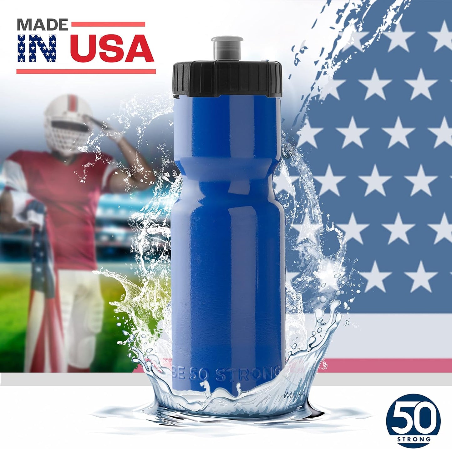 50 fuertes | Botellas de agua a granel, paquete de 24, 22 onzas, ex...