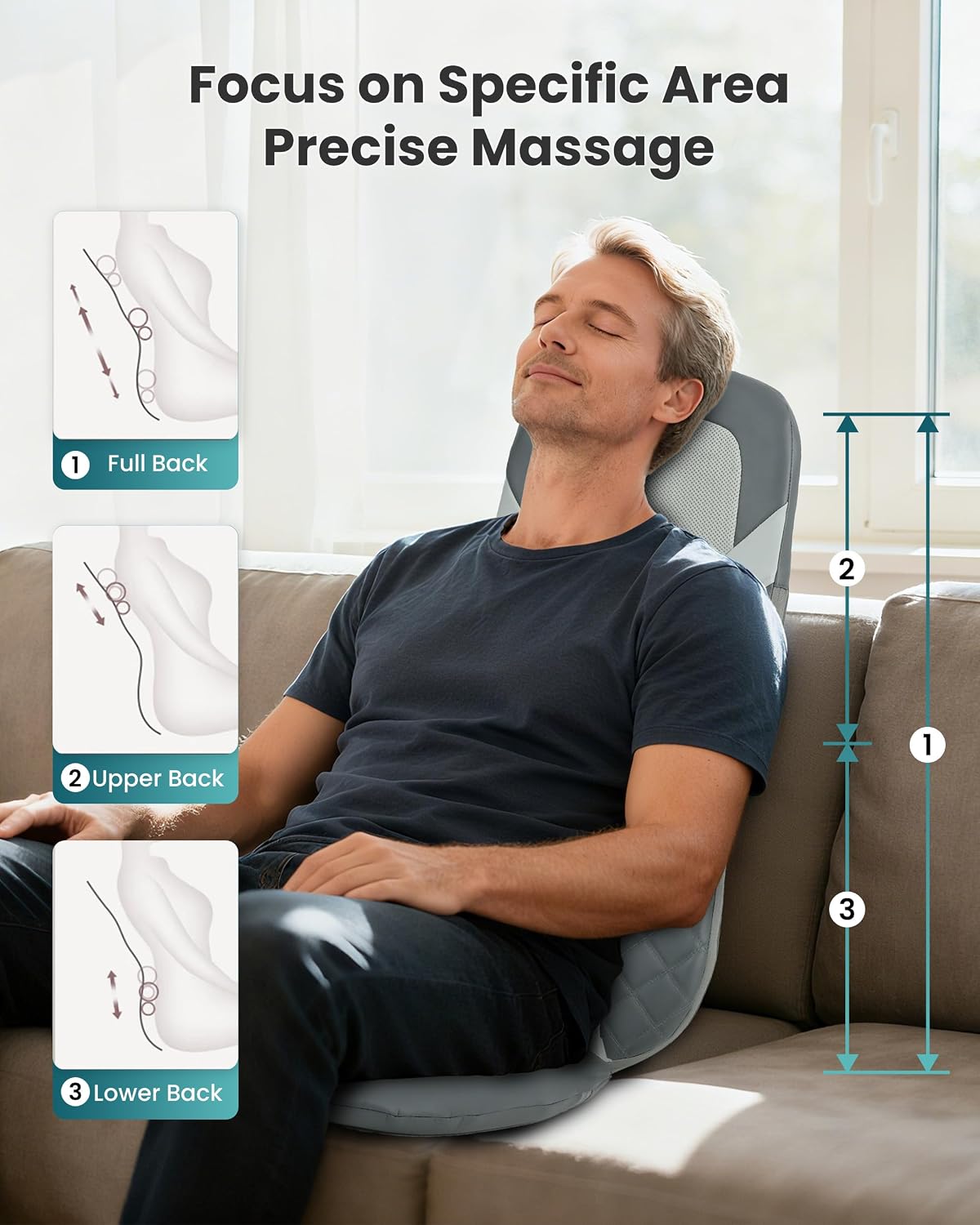 Snailax Shiatsu - Masajeador de espalda con calor, almohadilla para...