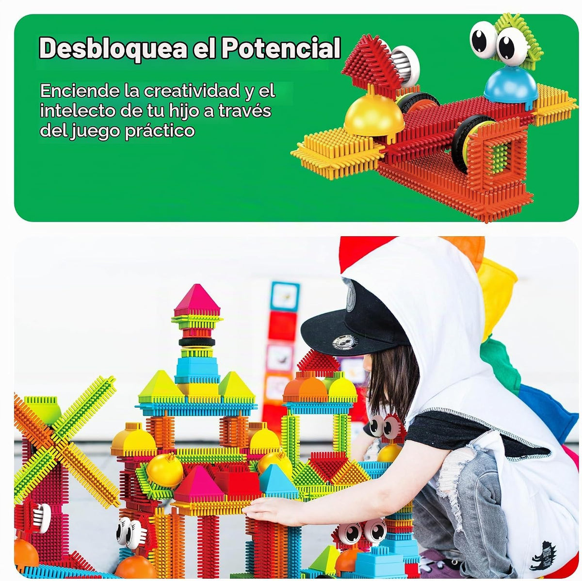 PicassoTiles Juego de 120 piezas de bloques de construcción entrela...