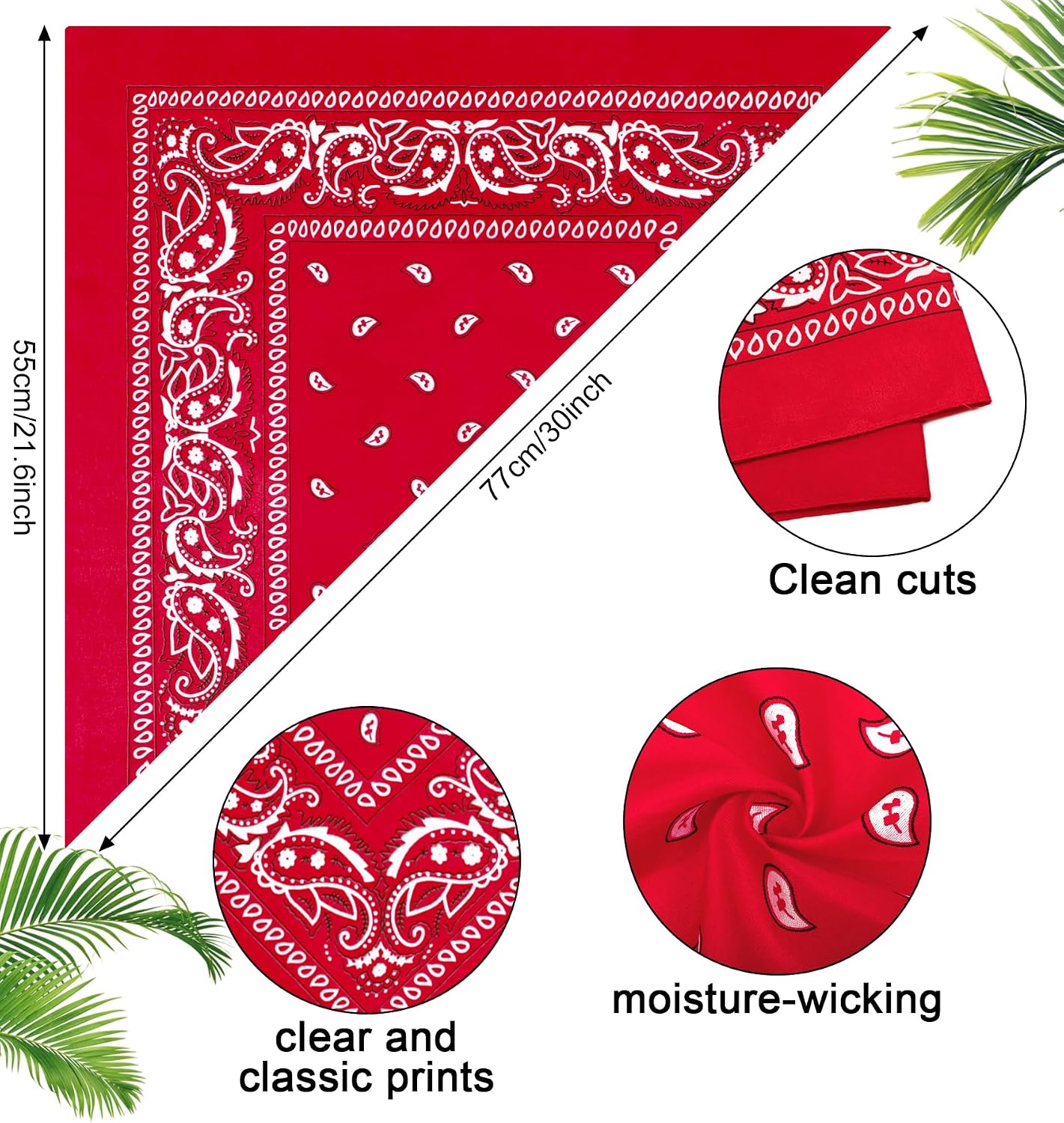 YSense 14 piezas Bandanas con estampado de cachemira, diademas nove...