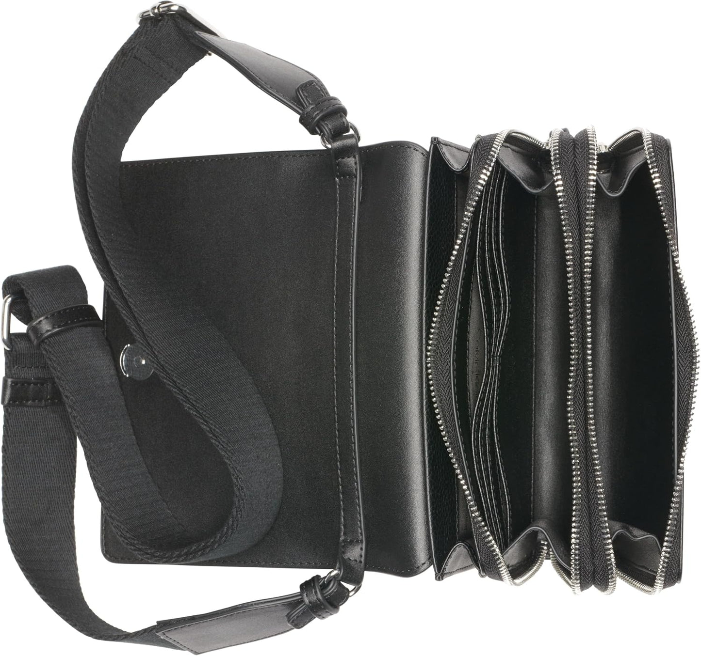 Calvin Klein Bolso bandolera Millie con triple compartimento para m...