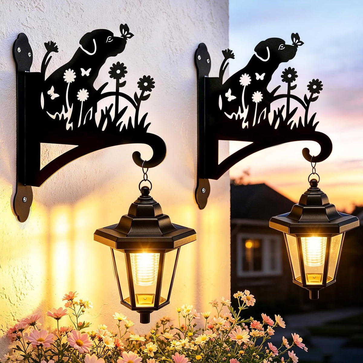 VOOKRY Faroles solares de pared para exteriores, impermeables, paqu...