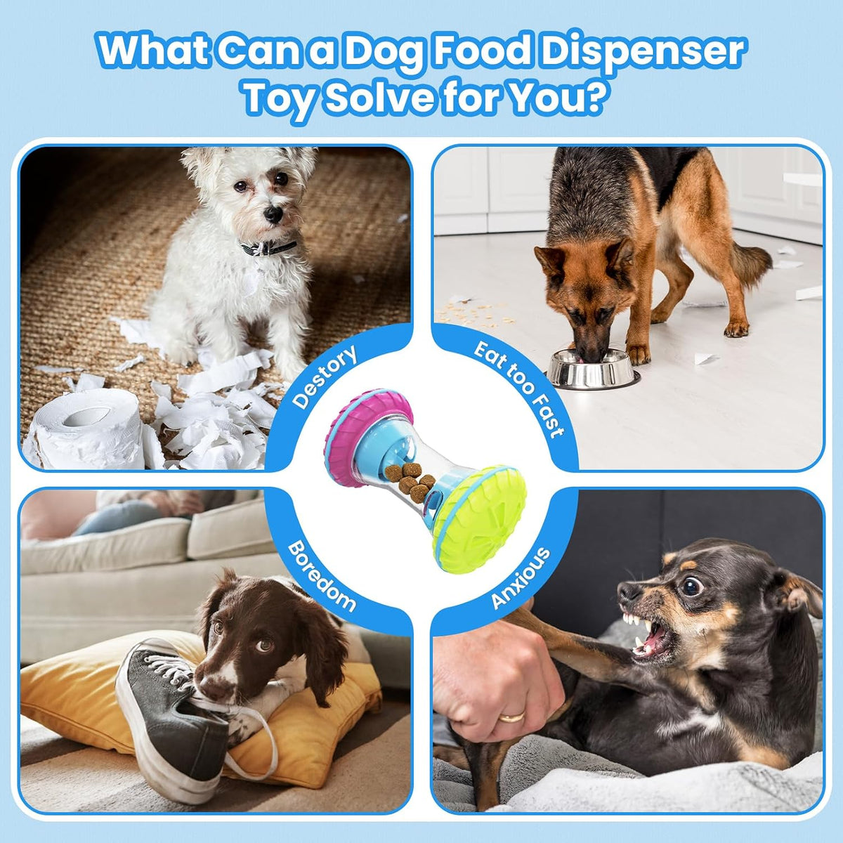 BoYoYo Juguetes interactivos para perros, rompecabezas para perros,...