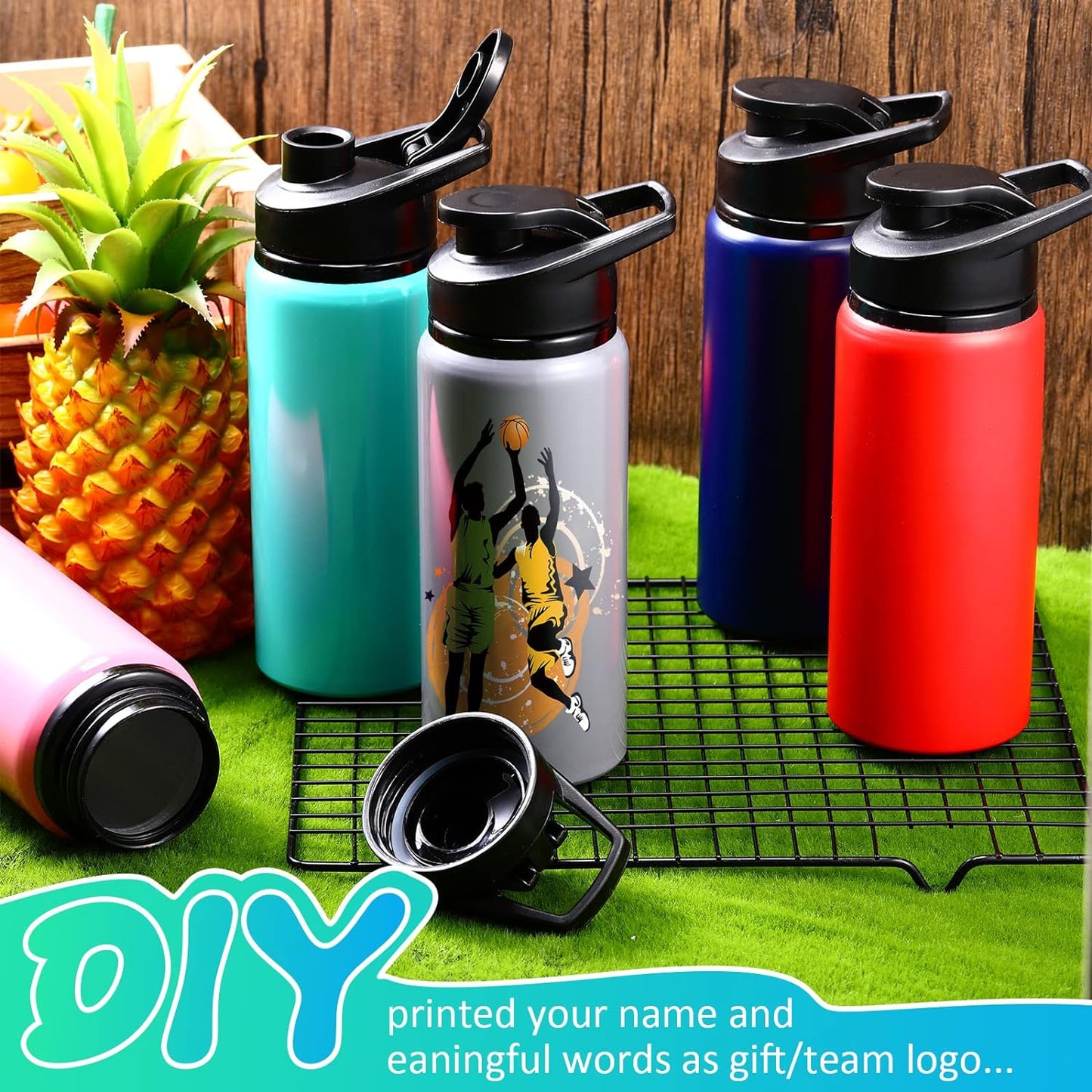 Mimorou - 10 botellas de agua de aluminio de 20 onzas a granel, mul...